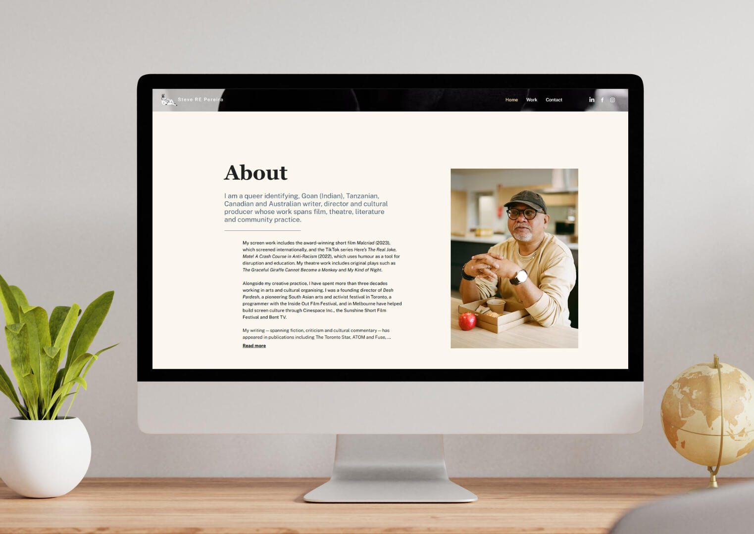 Steve RE Pereira website - desktop Steve RE Pereira website - desktop mockup