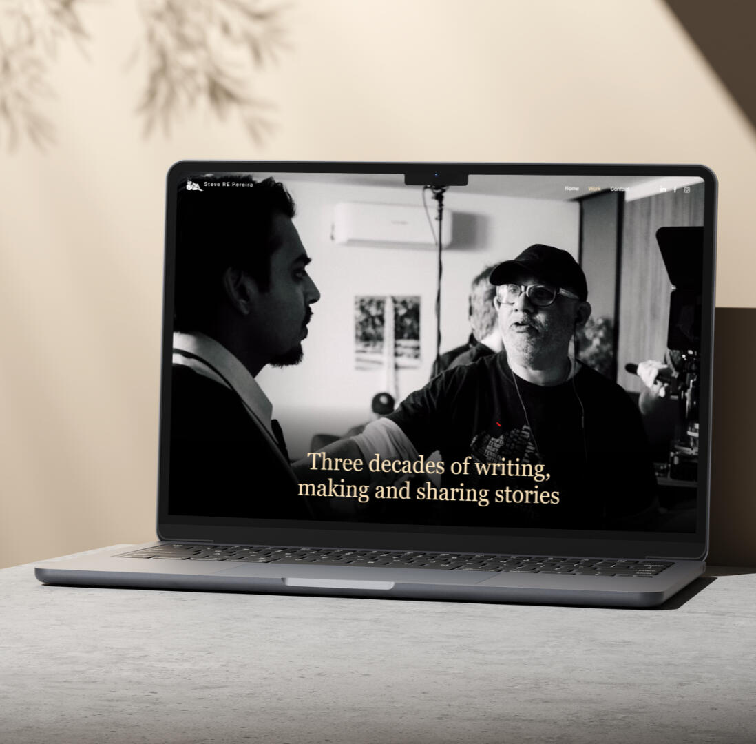 Steve RE Pereira website - laptop Steve RE Pereira website - laptop mockup